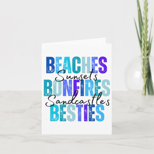 Stranden Bonfires Besties Kaart (Voorkant)