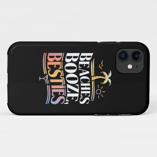 Stranden Booze & Besties Kokosnoot Zomer Case-Mate iPhone Case (Achterkant (horizontaal))