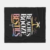 Stranden Booze & Besties Kokosnoot Zomer Fleece Deken (Voorkant (Horizontaal))