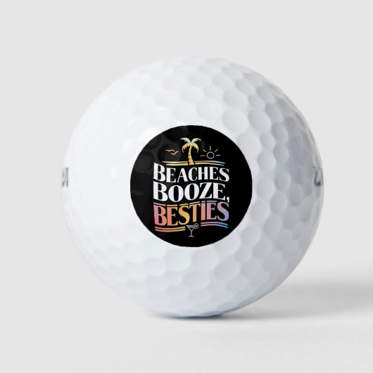 Stranden Booze & Besties Kokosnoot Zomer Golfballen (Voorkant)