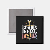 Stranden Booze & Besties Kokosnoot Zomer Magneet (Voorkant / Achterkant)