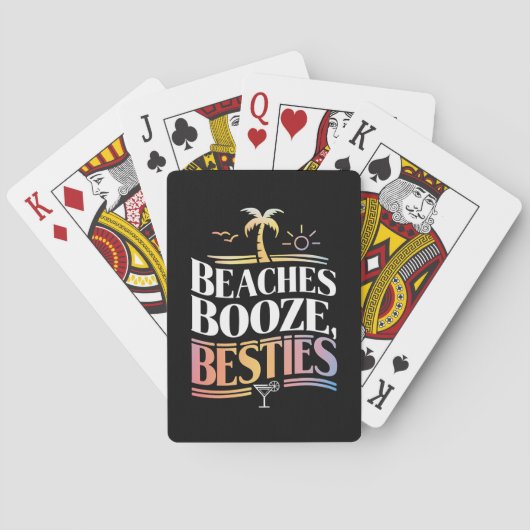 Stranden Booze & Besties Kokosnoot Zomer Pokerkaarten (Achterkant)