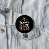 Stranden Booze & Besties Kokosnoot Zomer Ronde Button 7,6 Cm (In situ)