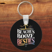 Stranden Booze & Besties Kokosnoot Zomer Sleutelhanger (Voorkant)