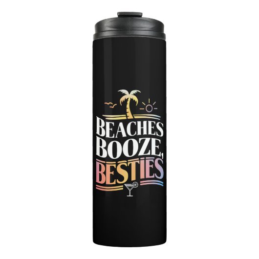 Stranden Booze & Besties Kokosnoot Zomer Thermosbeker (Voorkant)