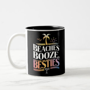 Stranden Booze & Besties Kokosnoot Zomer Tweekleurige Koffiemok