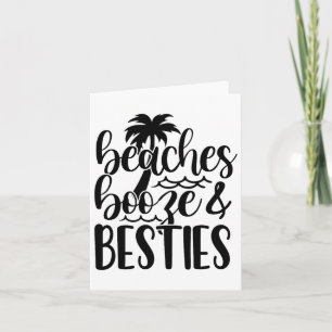 Stranden Booze en Bestie Zomer Vakantie Strandlief Kaart
