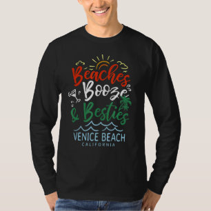 Stranden Booze en Besties Venice Beach Zomer Cali T-shirt