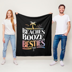 Stranden Drank & Beste Vriendinnen Kokospalm Zomer Fleece Deken