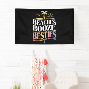 Stranden Drank & Beste Vriendinnen Kokospalm Zomer Spandoek