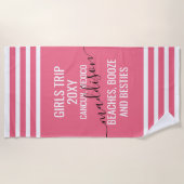 Stranden Drank Beste Vriendinnen Meidenreis Roze N Strandlaken (Voorkant)