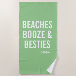 Stranden Drank & Vriendinnen Groene Strandtowel Strandlaken