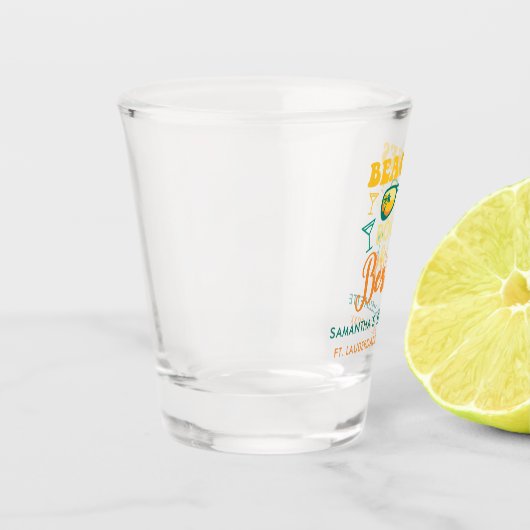 Stranden Drank Vriendinnen Op Maat Bruidsfeestje Shot Glas (Links)