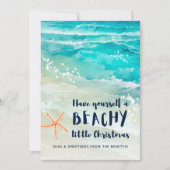 Stranden & Groeten Tropisch strandkerstfeest Feestdagenkaart (Voorkant)