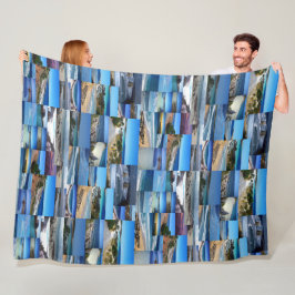 stranden in een fotocollage, fleece deken