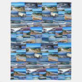 stranden in een fotocollage, fleece deken (Voorkant)