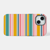 Stranden Themakleur Strepen iPhone 15 Case (Achterkant horizontaal)