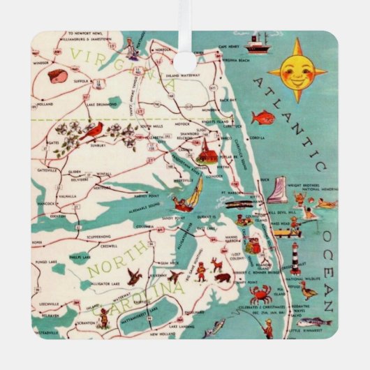 Stranden van de Outer Banks Metalen Ornament (Voorkant)