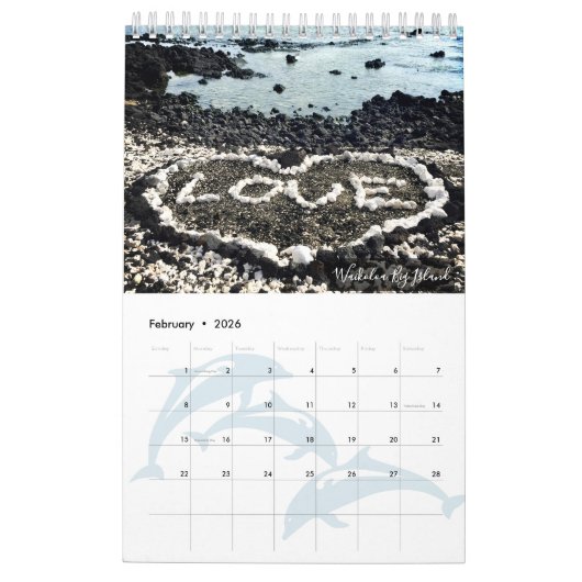 Stranden van Hawaï Californië Teenslippers Eén pag Kalender (Feb 2026)