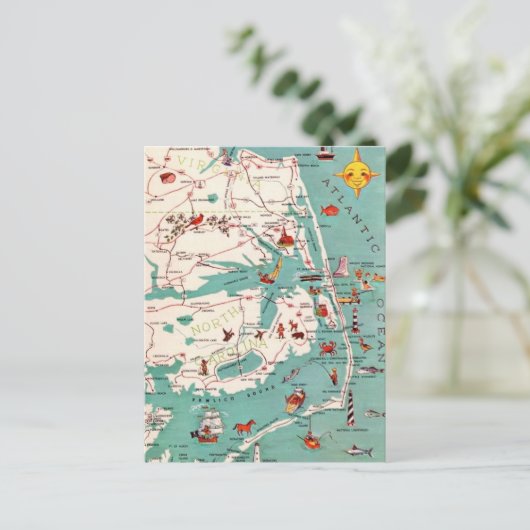 Stranden van het Outer Banks Briefkaart (Staand voorkant)