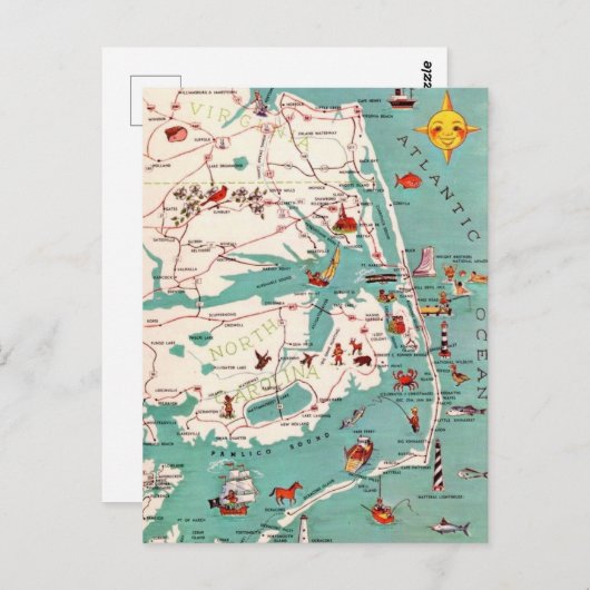 Stranden van het Outer Banks Briefkaart (Voorkant / Achterkant)