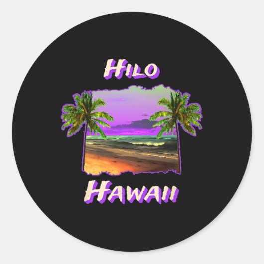 stranden van Hilo Hawaii Ronde Sticker (Voorkant)