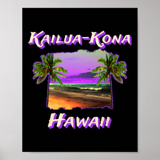 Stranden van Kailua-kona Hawaii 1 Poster (Voorkant)
