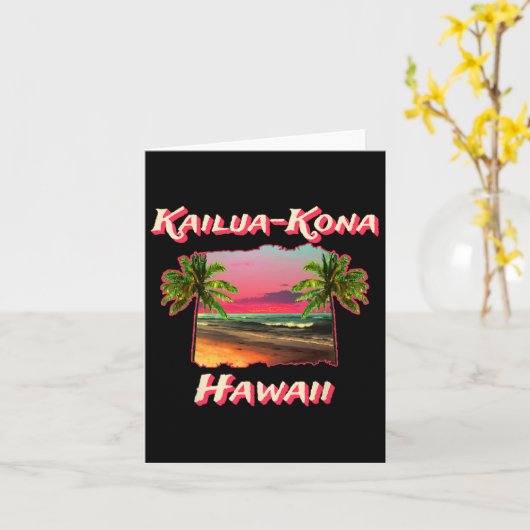 Stranden van Kailua-kona Hawaii Kaart (Gele Bloem)