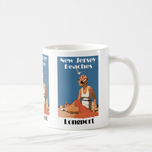 Stranden van New Jersey ~ Longport Koffiemok (Rechts)