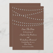 Stranden van parels op bruin sparen de datum save the date (Voorkant / Achterkant)