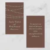 Stranden van parels op bruine internetkaart visitekaartje (Voorkant / Achterkant)