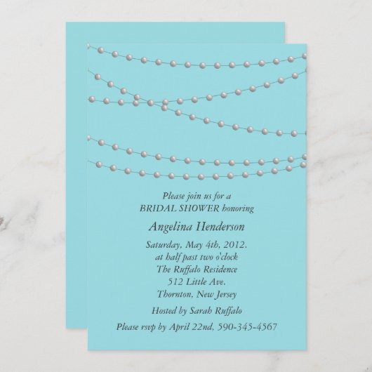 Stranden van parels op het Vrijgezellenfeest Turqu Kaart (Voorkant / Achterkant)