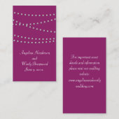 Stranden van parels op Magenta Wedding Website Car Informatiekaartje (Voorkant / Achterkant)