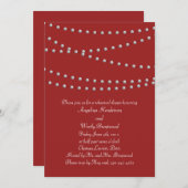 Stranden van parels op rood repetitief diner kaart (Voorkant / Achterkant)