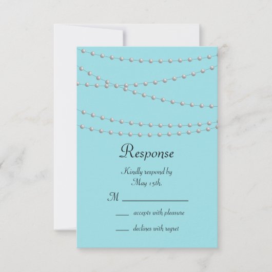 Stranden van parels op Turquoise RSVP (Voorkant)