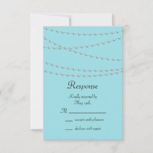 Stranden van parels op Turquoise RSVP Kaartje