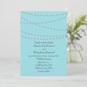 Stranden van parels op Turquoise Wedding Invitatio Kaart (Staand voorkant)