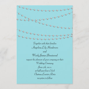 Stranden van parels op Turquoise Wedding Invitatio Kaart