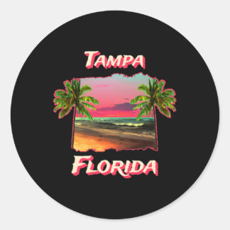 Stranden van Tampa Florida Ronde Sticker