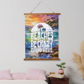 Stranden worden gekke kunst hangkraan hangend wandkleed (Slaapkamer)