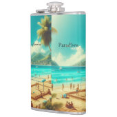 Stranden zijn serene paradijzen heupfles (Links)