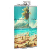 Stranden zijn serene paradijzen heupfles (Rechts)