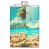 Stranden zijn serene paradijzen heupfles (Voorkant)