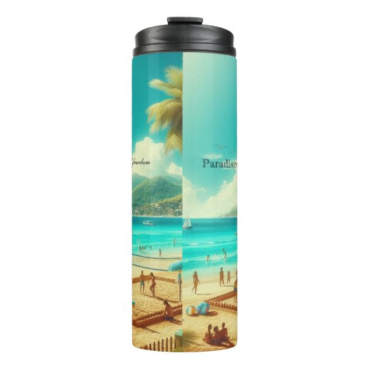 Stranden zijn serene paradijzen thermosbeker (Voorkant)