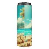 Stranden zijn serene paradijzen thermosbeker (Achterkant)