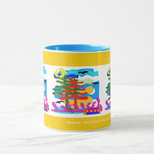 STRANDEN - Zon & Surf - Australië - Geel Mok (Midden)