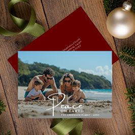 Strandfamilie foto Vrede op aarde Kerstmis Feestdagenkaart