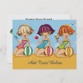 Strandfeest - Afstuderen - Tijd voor de Meisjes Kaart (Voorkant / Achterkant)