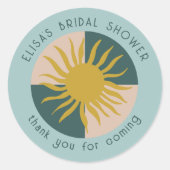 Strandfeest Bruidsborrel Modern Cute MAATWERK Ronde Sticker (Voorkant)