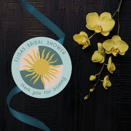 Strandfeest Bruidsborrel Modern Cute MAATWERK Ronde Sticker